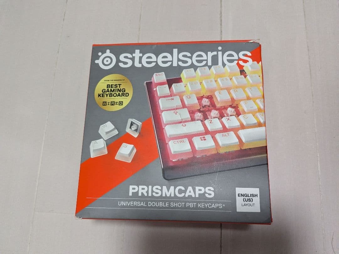 SteelSeries PRISMCAPS Gaming Keycaps PBT White US Layout Used