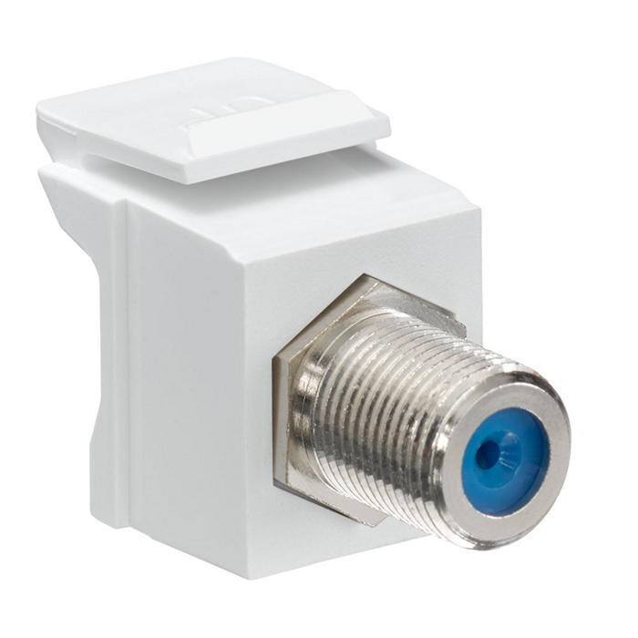Leviton 41084-FWF White Snap in Quickport Nickel F-Connector, each