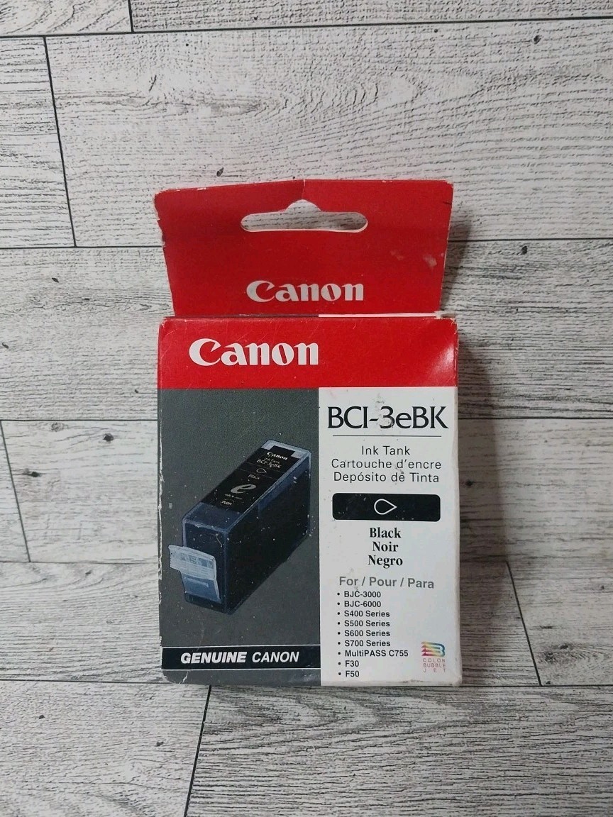 Canon Original BCI 3eBK Black Ink Tank Cartridge New Unopened Box 