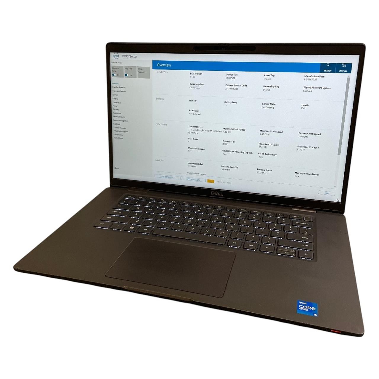 DELL Latitude 7520, Core i5-1145G7, 16GB RAM, No SSD/OS | #1307 AS IS (READ)