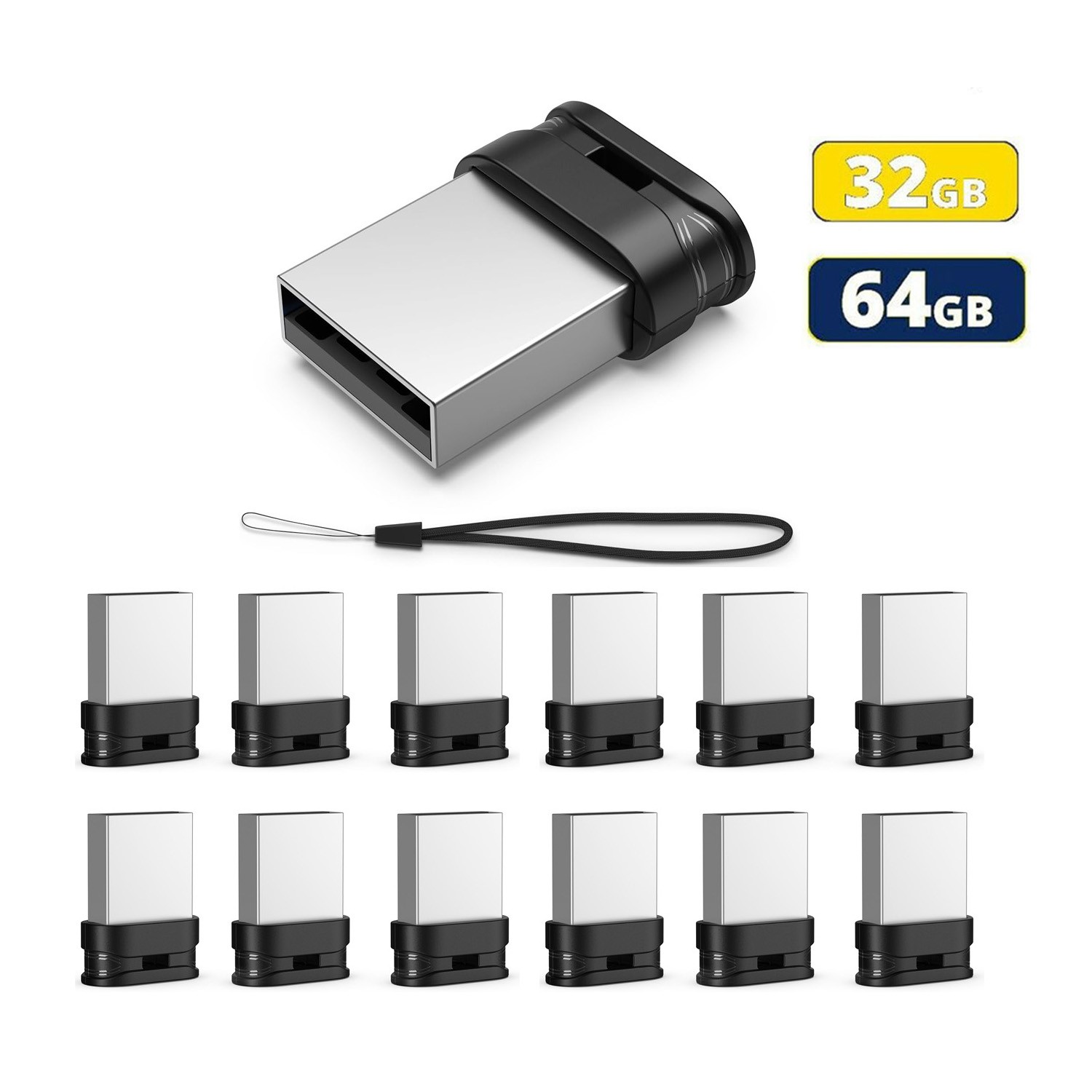 5/10 Pack Mini Flash Drives Memory Stick Thumb Drives For PC Laptop 32GB 64GB