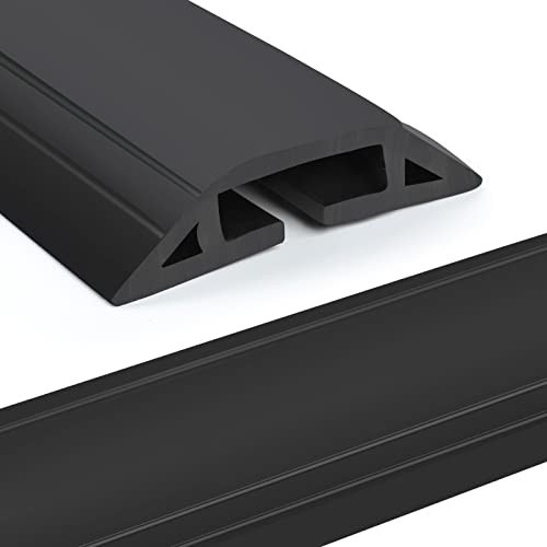 10 ft Floor Cord Cover Protector, Black, PVC Cable Management Mat