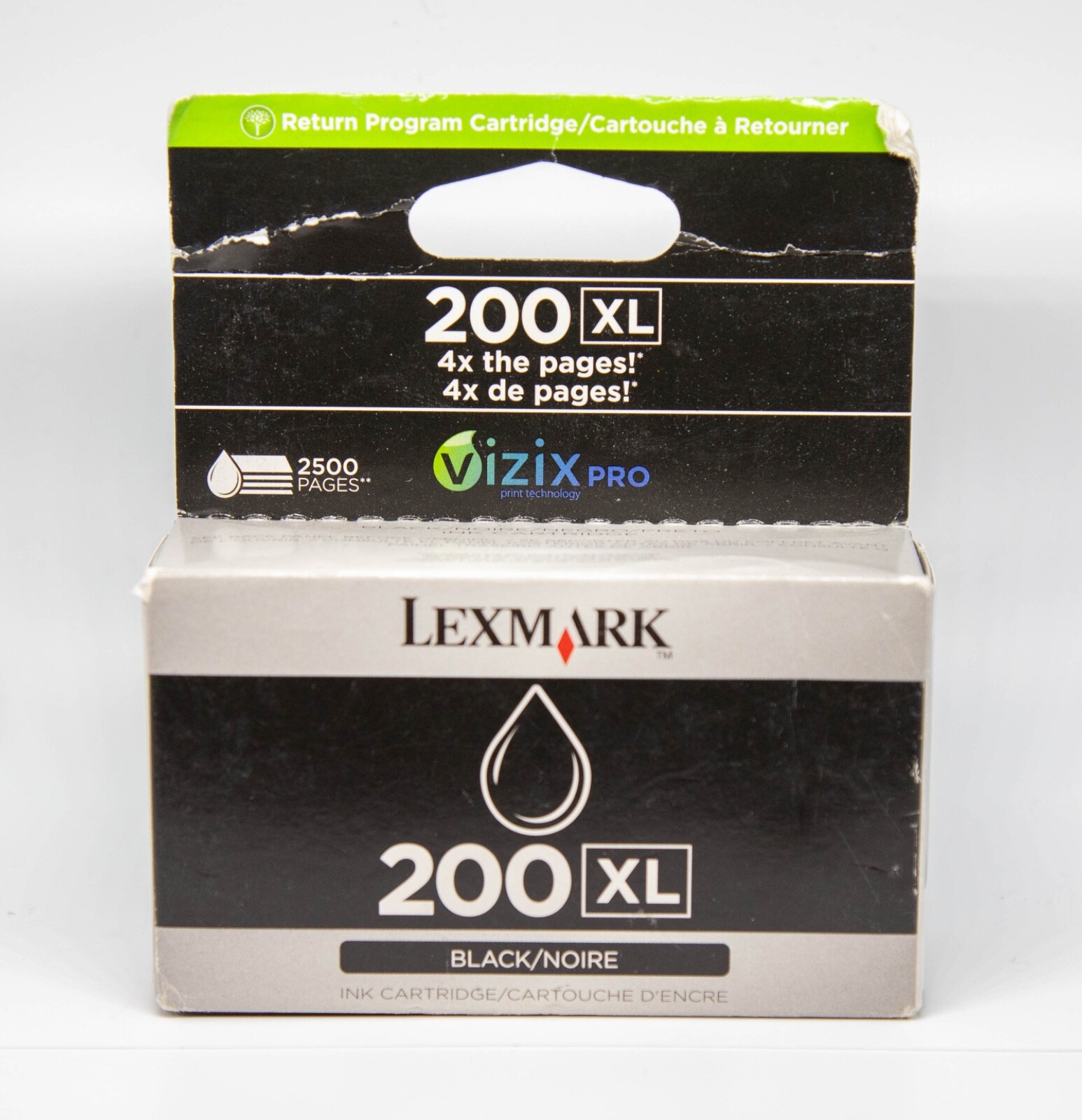 Lexmark 200xl black ink cartridge 14l0174 genuine oem opened