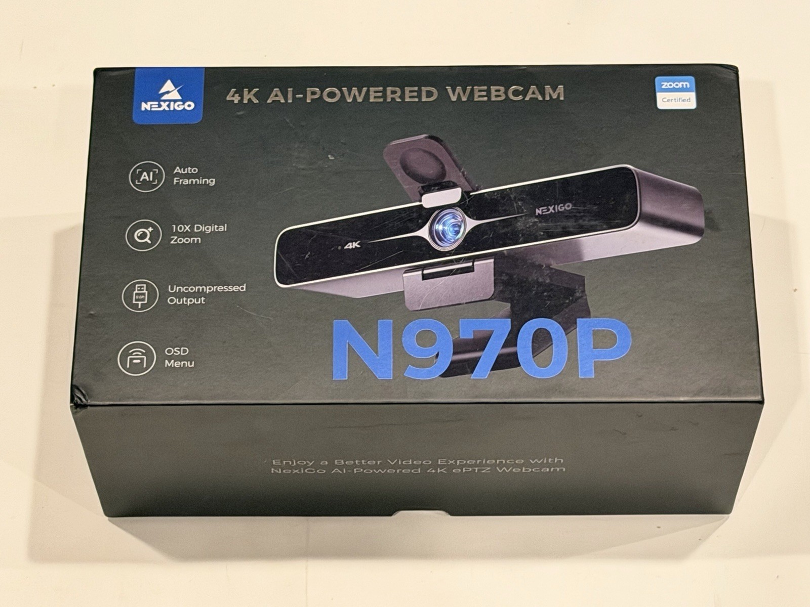 NexiGo Zoom Certified, N970P 4K Webcam with remote
