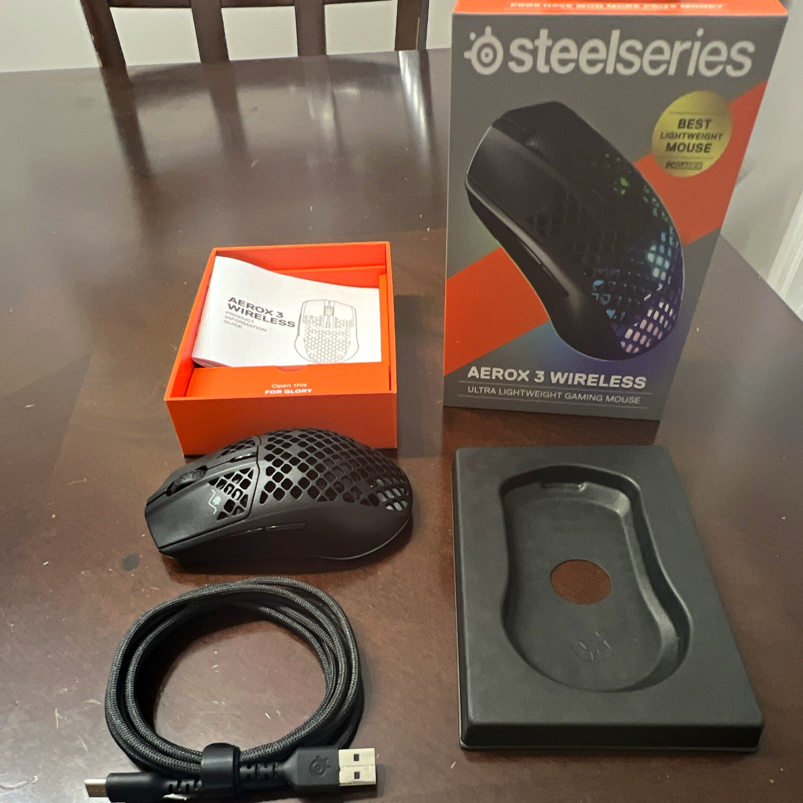 SteelSeries Aerox 3 Wireless Ultra Lightweight Gaming Mouse Black USB M-00019