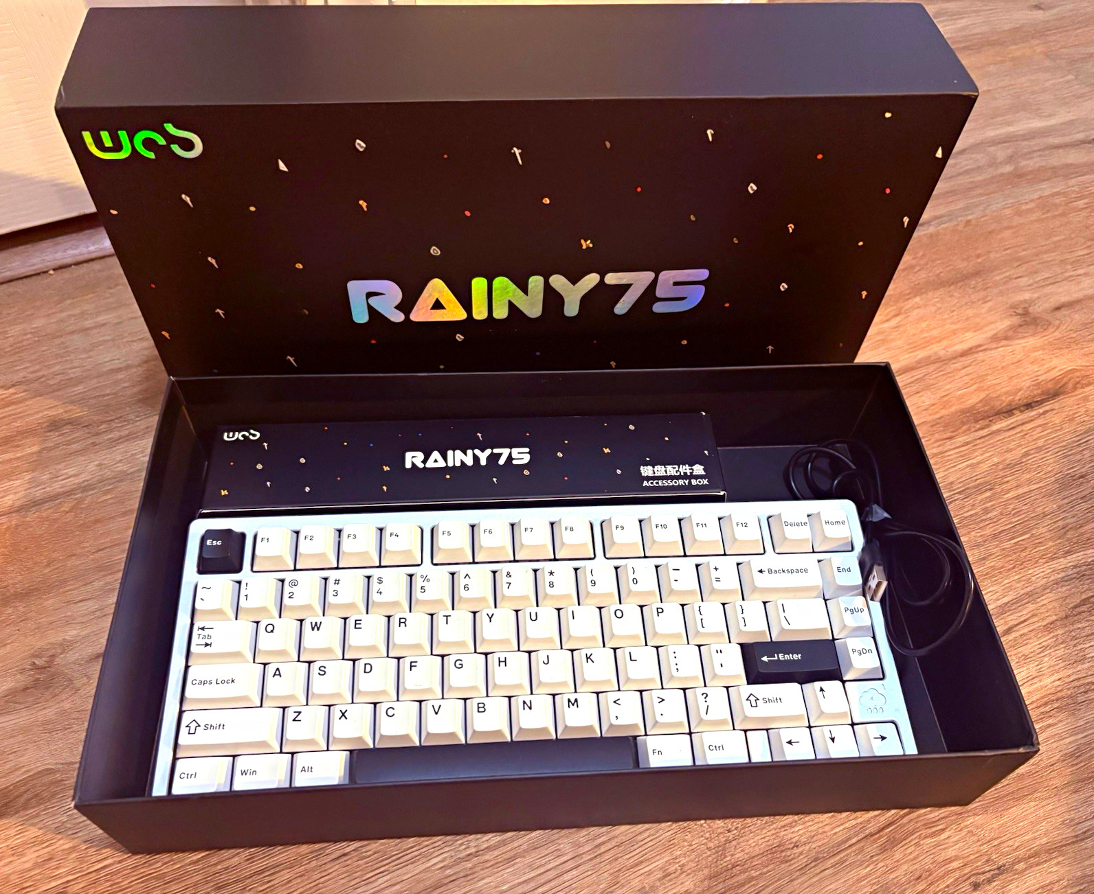 WOBKEY Rainy75 Standard Silver RGB 75% Mechanical Keyboard HMX Violet Complete