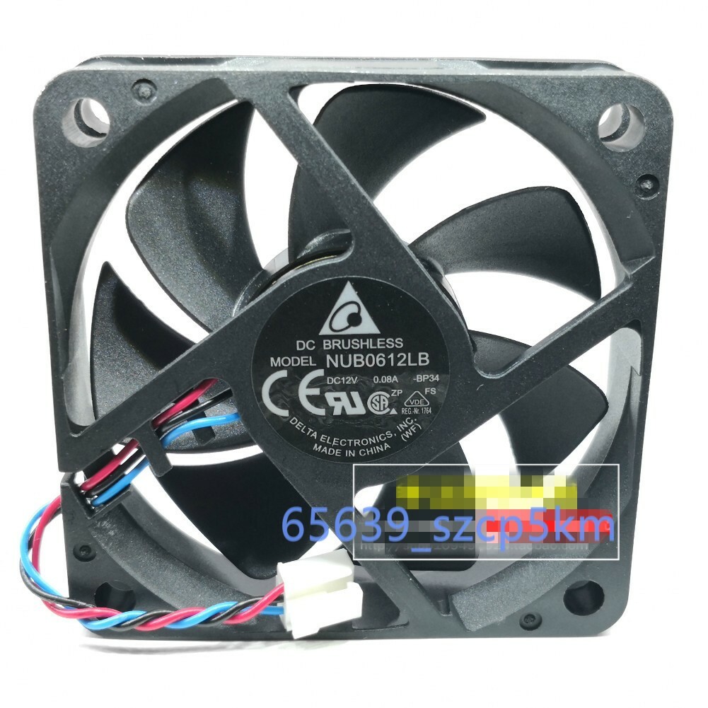 NEW DELTA NUB0612LB 60X60X15MM DC12V 0.08A 3-Pin Silent Cooling Fan