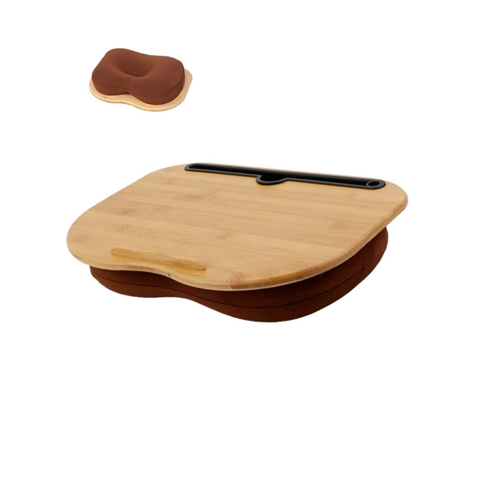 SUMISKY Lap Desk-Portable Laptop Table with Cushion Bamboo Platform Phone Hol...
