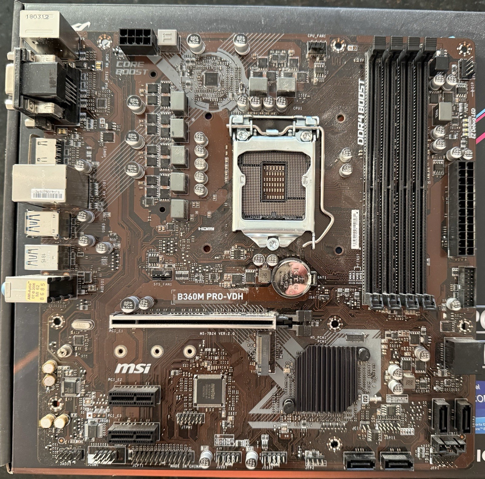 MSI B360M PRO-VDH Motherboard Intel B360 LGA1151 DDR4 MATX USB 3.1 Tested