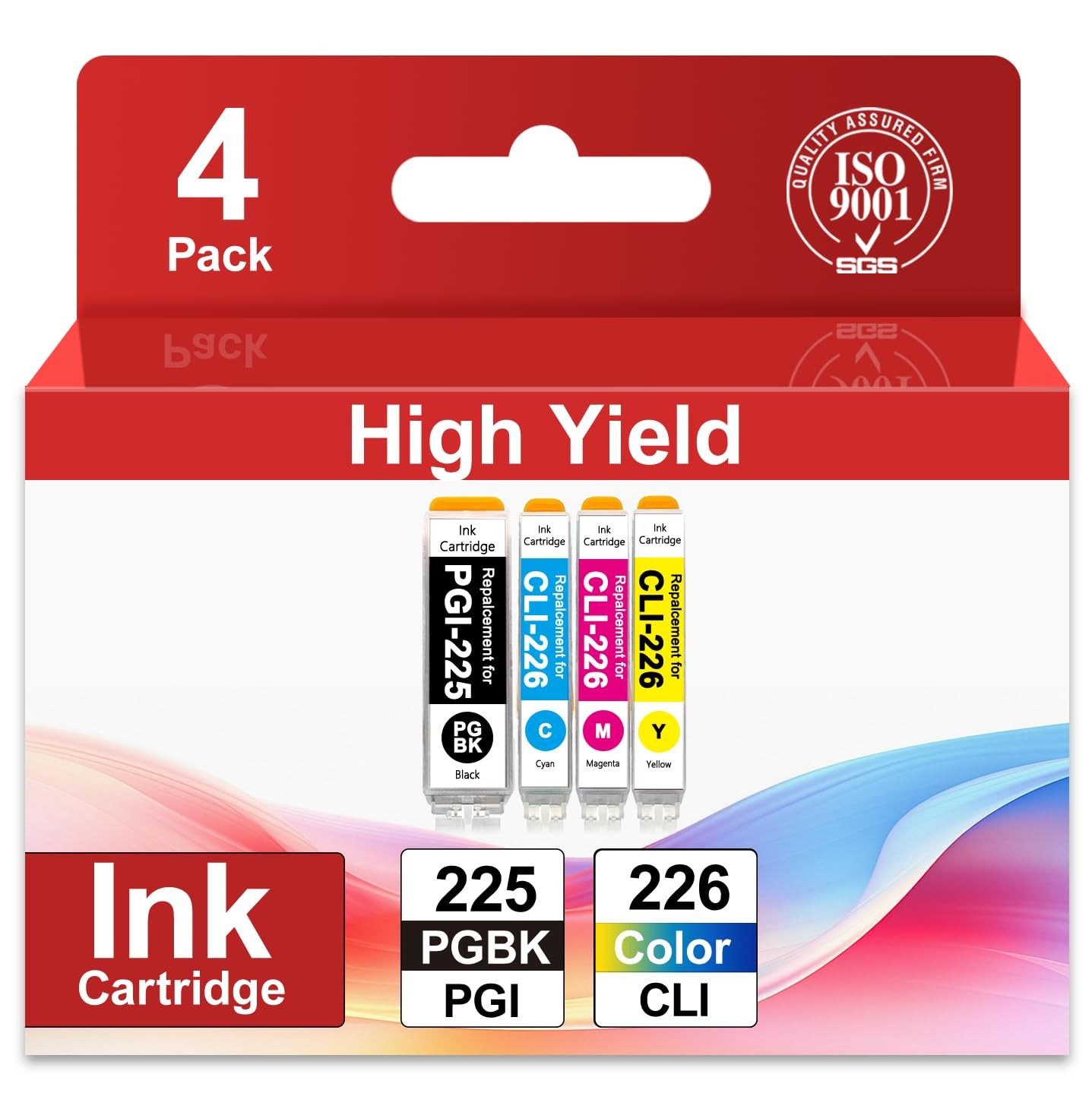 PGI-225 CLI-226 Ink Cartridges (4 Pack, PGBK C Y M) PGI225 CLI226 for 225 226...