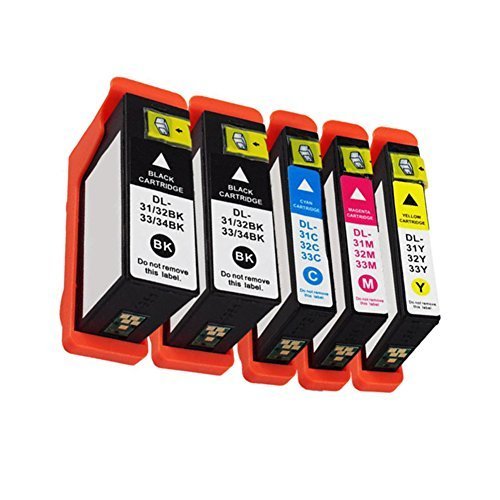 5PK Compatible Dell Series 31 32 Black/Color Ink Combo for V525W V725W