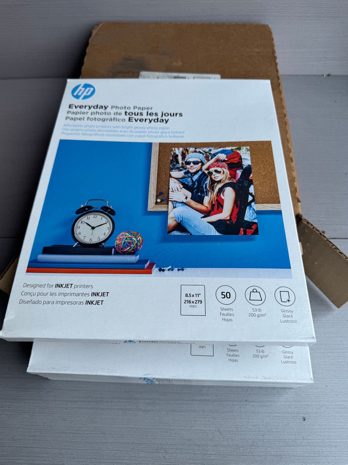 HP Everyday Photo Paper 8.5x11 Glossy Inkjet 5 Packs of 50 Sheets 200 g/m2 53lb