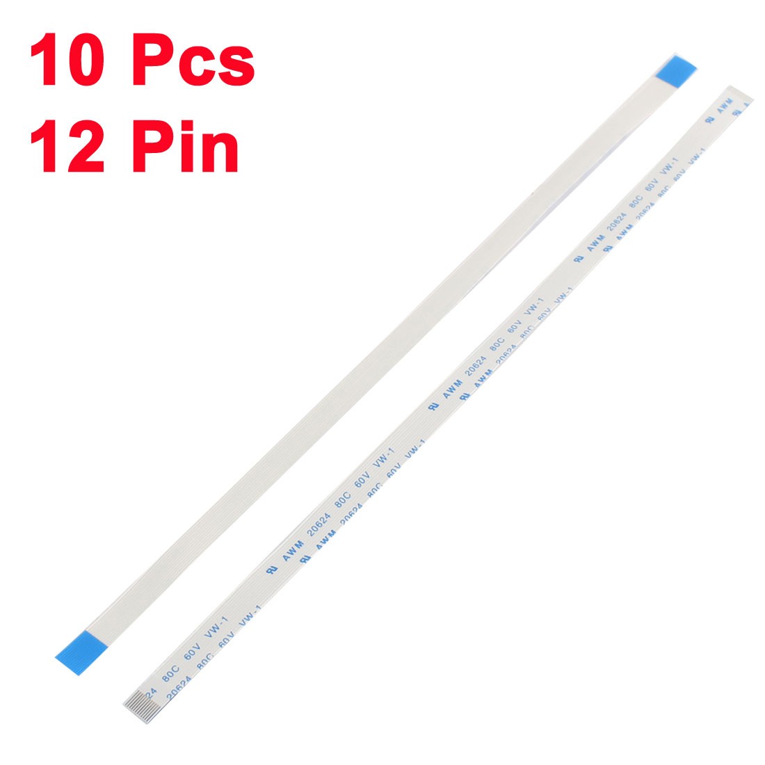 A Type 10Pcs 0.5mm Pitch 12 Pin AWM 80C 60V VW-1 FFC FPC Cable 200mm