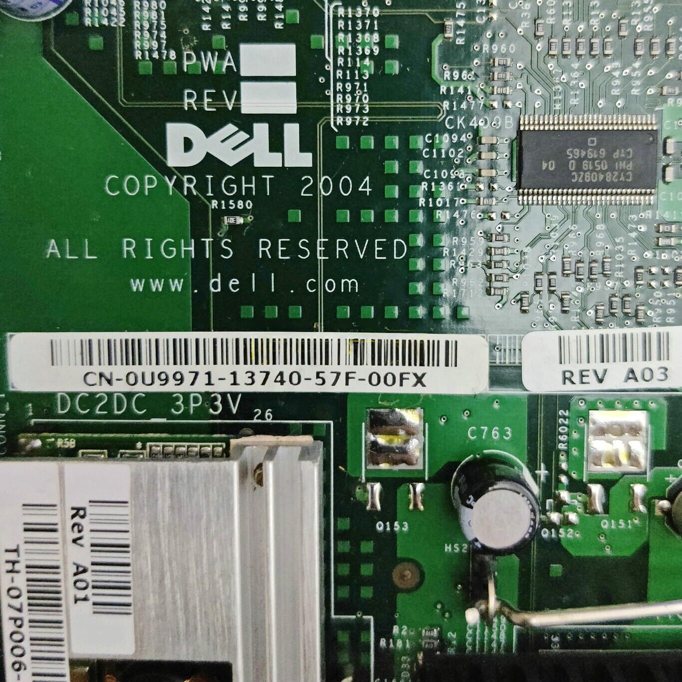 For DELL PowerEdge 1850 U9971 motherboard Socket 478 64GB VGA E-ATX Tested OK