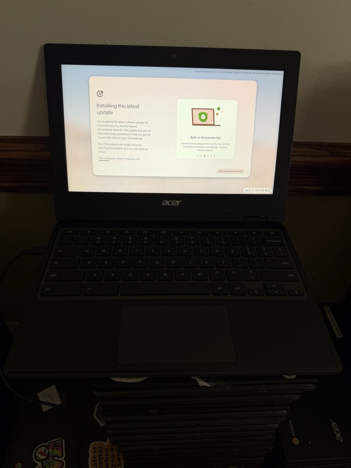 Acer Chromebook C721-61PJ 11.6" 1.4GHz 4GB RAM, 32GB SSD Grade D w/AC