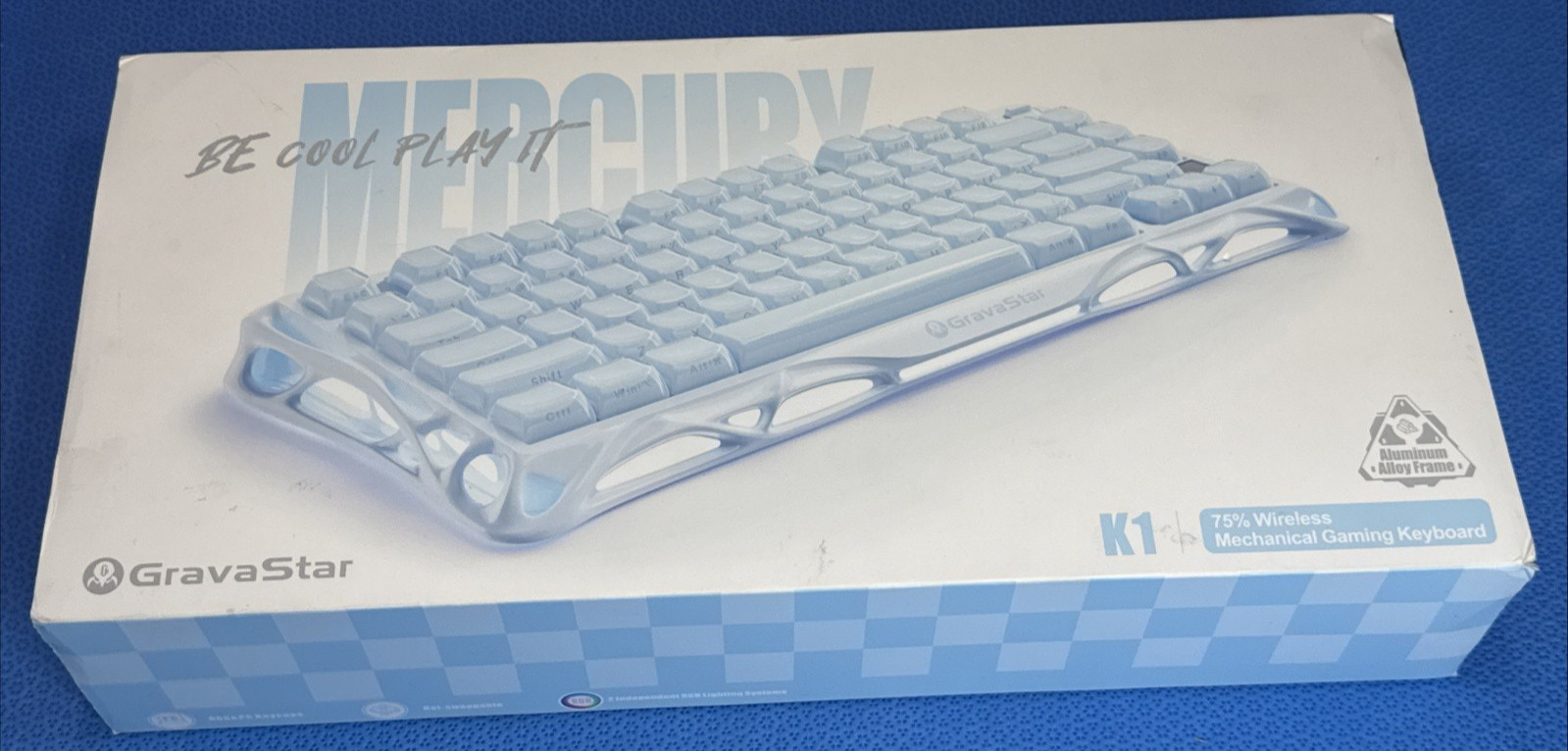 GravaStar Mercury K1 75% Wireless Mechanical Keyboard Blue RGB
