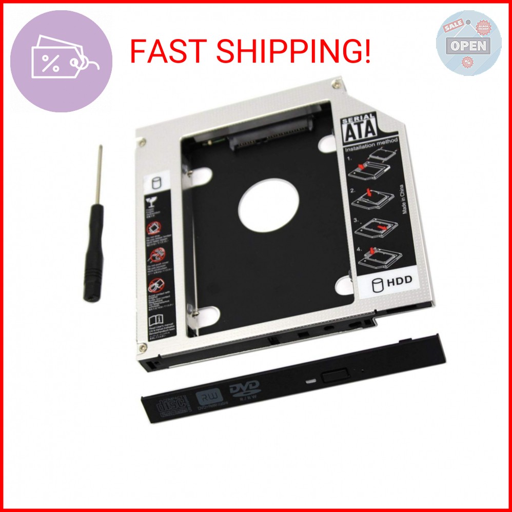 Padarsey Universal 9.5mm SATA to SATA 2nd SSD HDD Hard Drive Caddy Adapter Tray