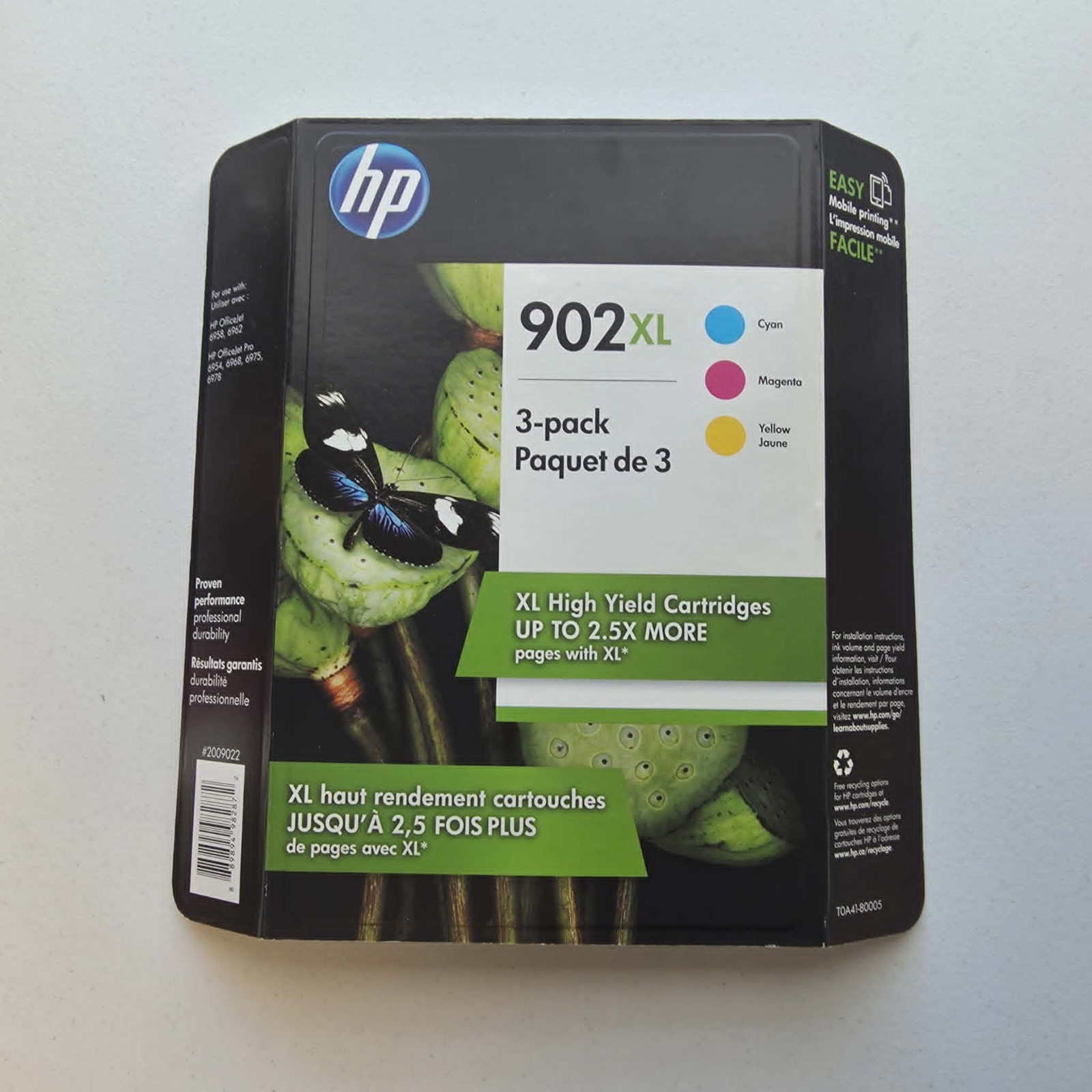 HP 902XL HIGH YIELD INK CARTRIDGES 3 PACK CYAN YELLOW MAGENTA NEW EXP 2020