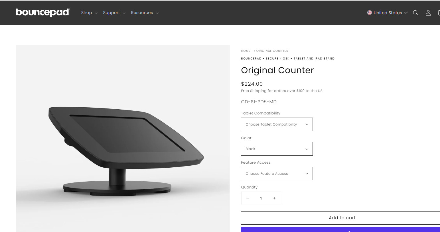 Bouncepad Original Counter Tablet/Ipad Stand