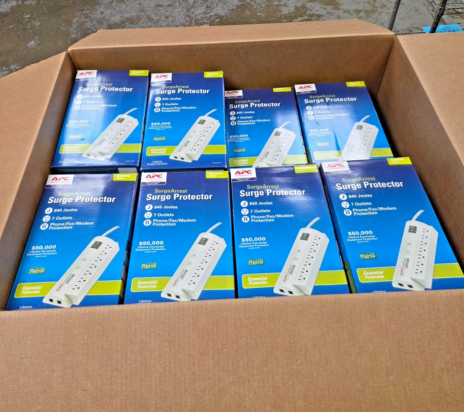 LOT OF 38 APC SurgeArrest 840J PER7T -7‑Outlet Surge Protector Power Strip New