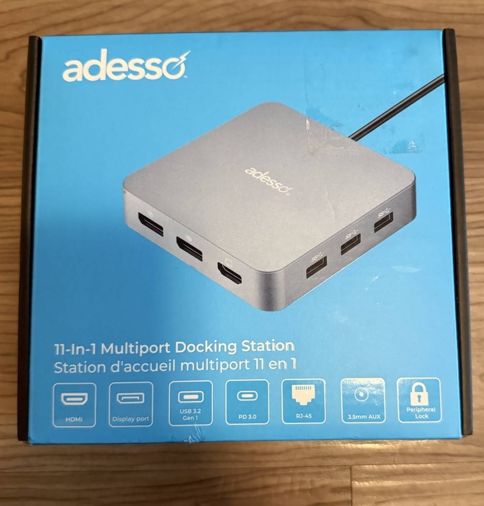 Adesso 11 in 1 USB C Multiport Docking Station Dual Display HDMI USB 3.2 PD 100W