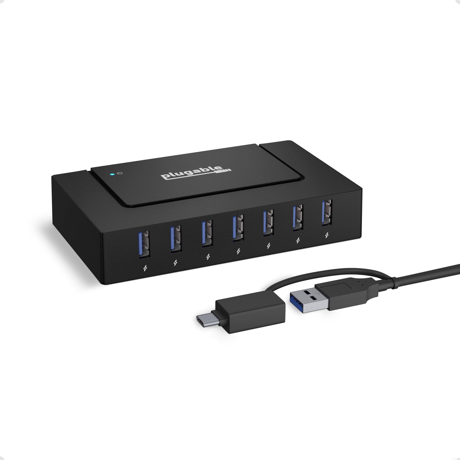 7-in-1 USB Powered Hub for Laptops with USB-C or USB 3.0 - Power Station for ...