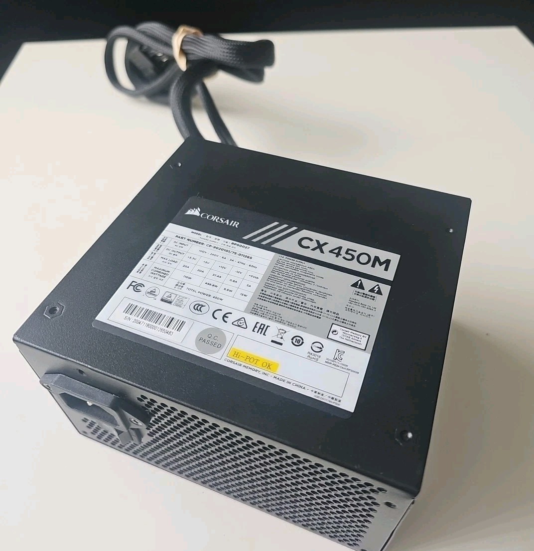 Corsair CX450M 450W Modular Power Supply Black Untested For Parts