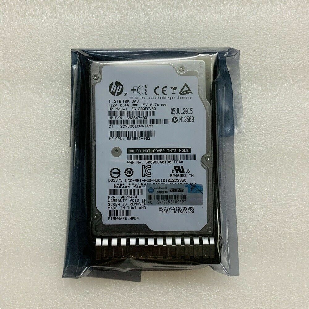 FOR HP 697631-001 1.2TB 6G SAS 10K rpm SFF 2.5"SC Hard Drive 693647-001 G8 G9