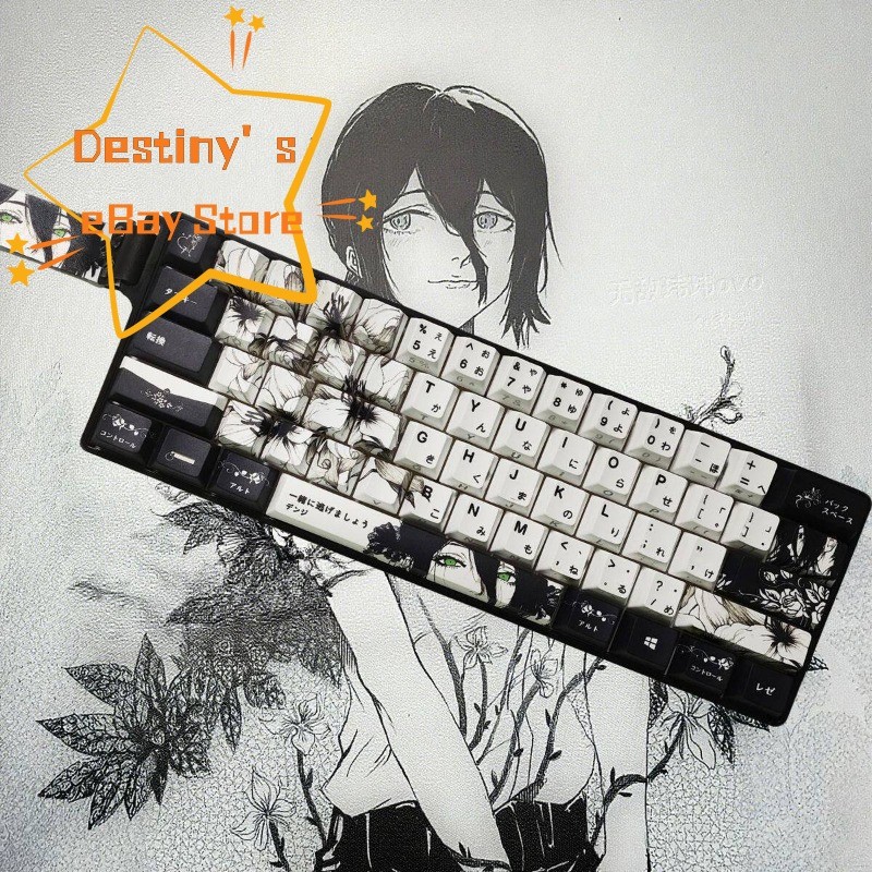 61 keys mechanical keyboard ribbon Chainsaw Man Gundam Jinx Cyberpunk Gengar