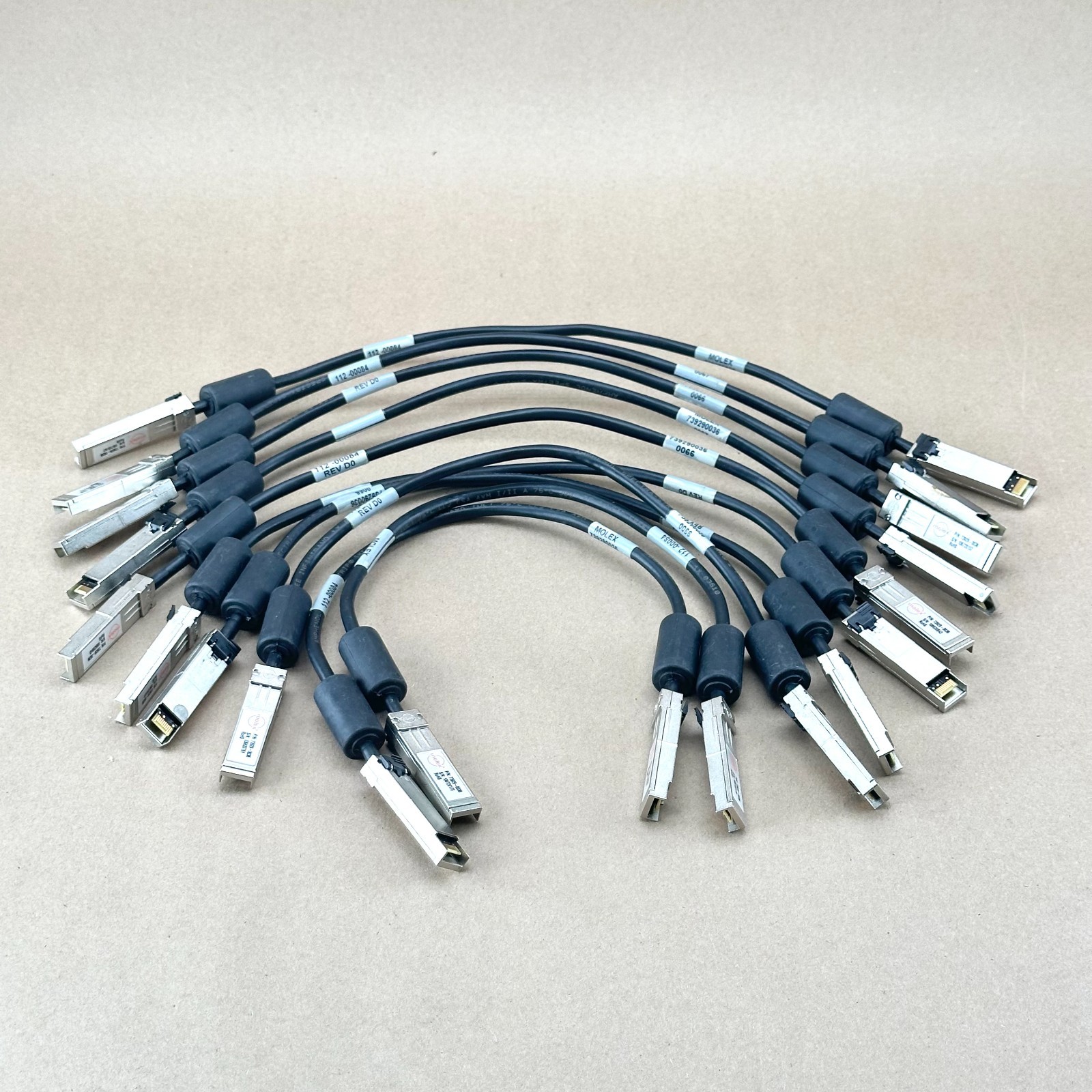 Lot of 10 Molex 73929-0036 0.5M Passive SFP to SFP Twinax DAC Cables Used