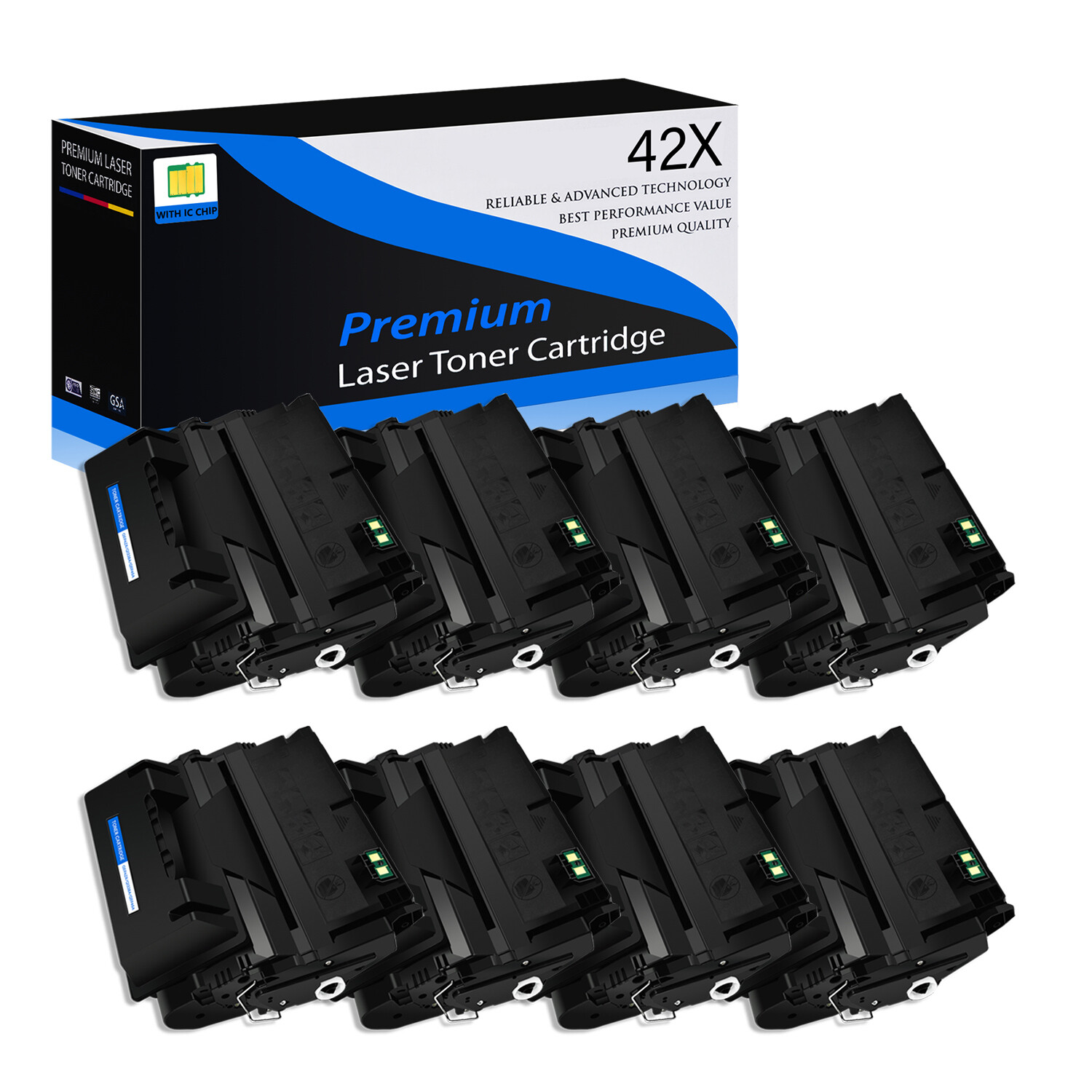 8PK High Yield Q5942X Toner Cartridge Fit for HP LaserJet 4350dtnsl 4350n 4350t