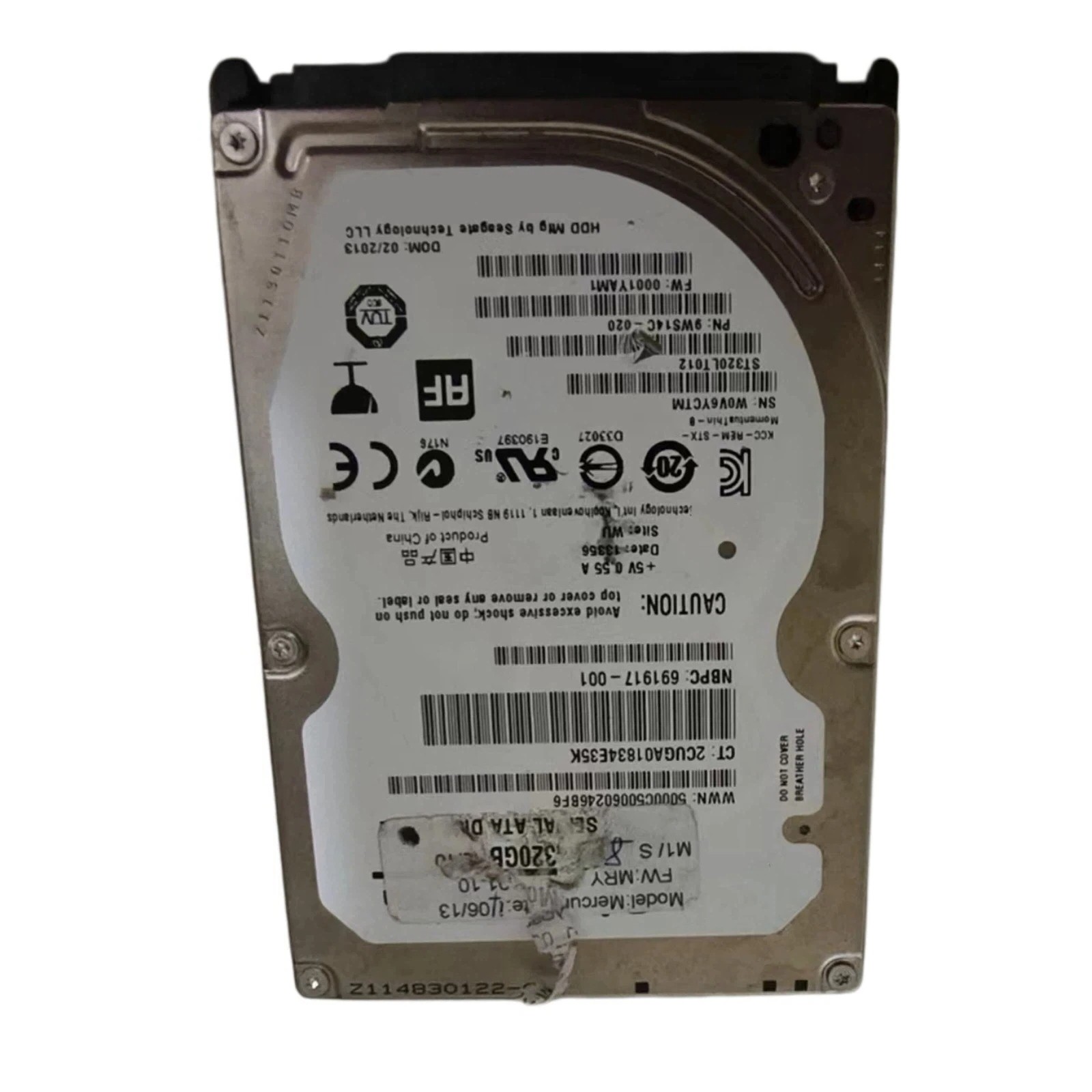 F/W: 0001YAM1 ST320LT012 320GB Hard Disk Drive fits for Seagate 9ws14c-020