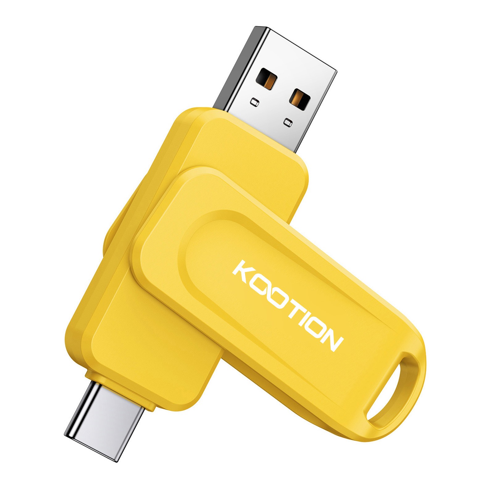 Kexin 32G-128G USB2.0 2in1 Type-C USB Flash Drive Dual Drive Memory Stick Yellow