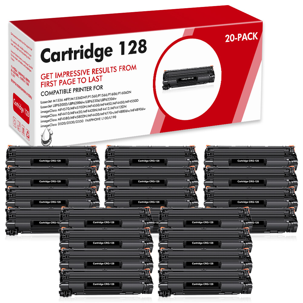 20PK Black Toner Cartridge For Canon 128 Imageclass D530 D550 LBP6200d LBP6200dw