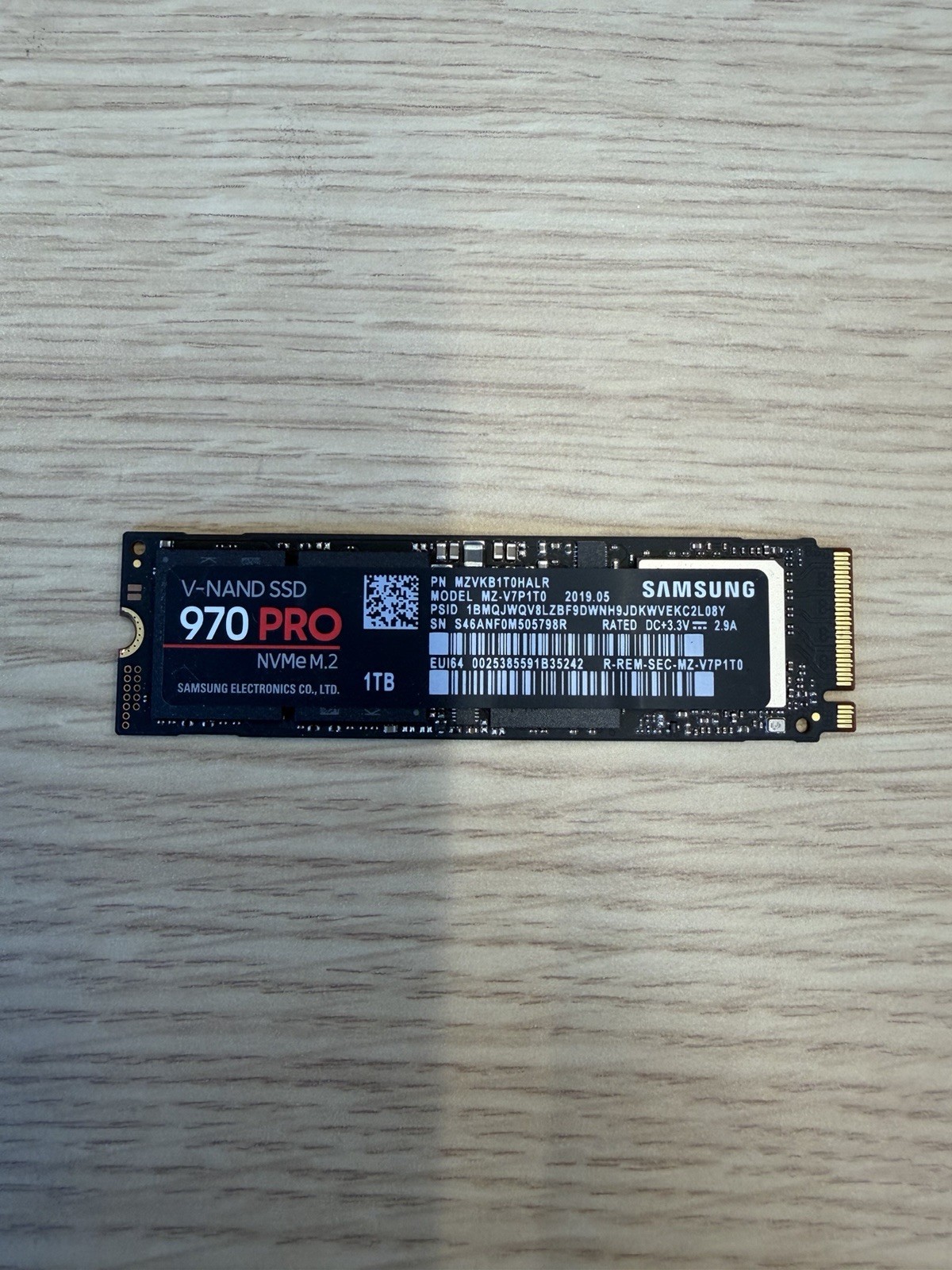 Samsung 970 PRO 1TB NVMe M.2 2280 PCIe Internal SSD Wiped