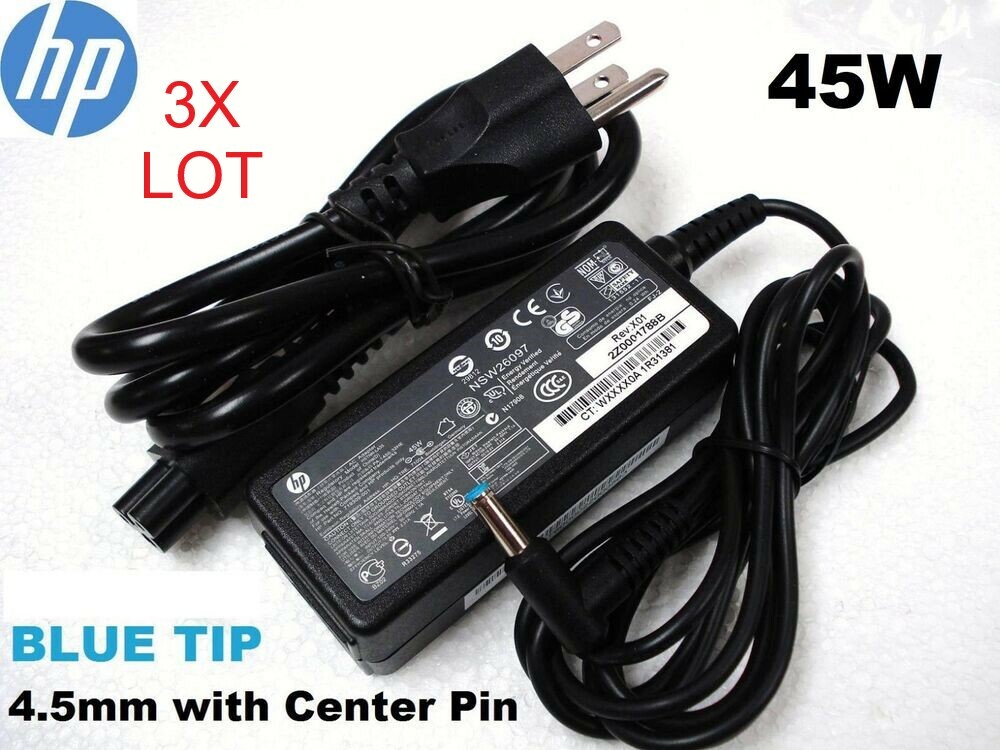 LOT OF BULK GENUINE OEM HP STREAM 45W 19.5V 2.31A AC POWER ADAPTER CHARGER BLUE