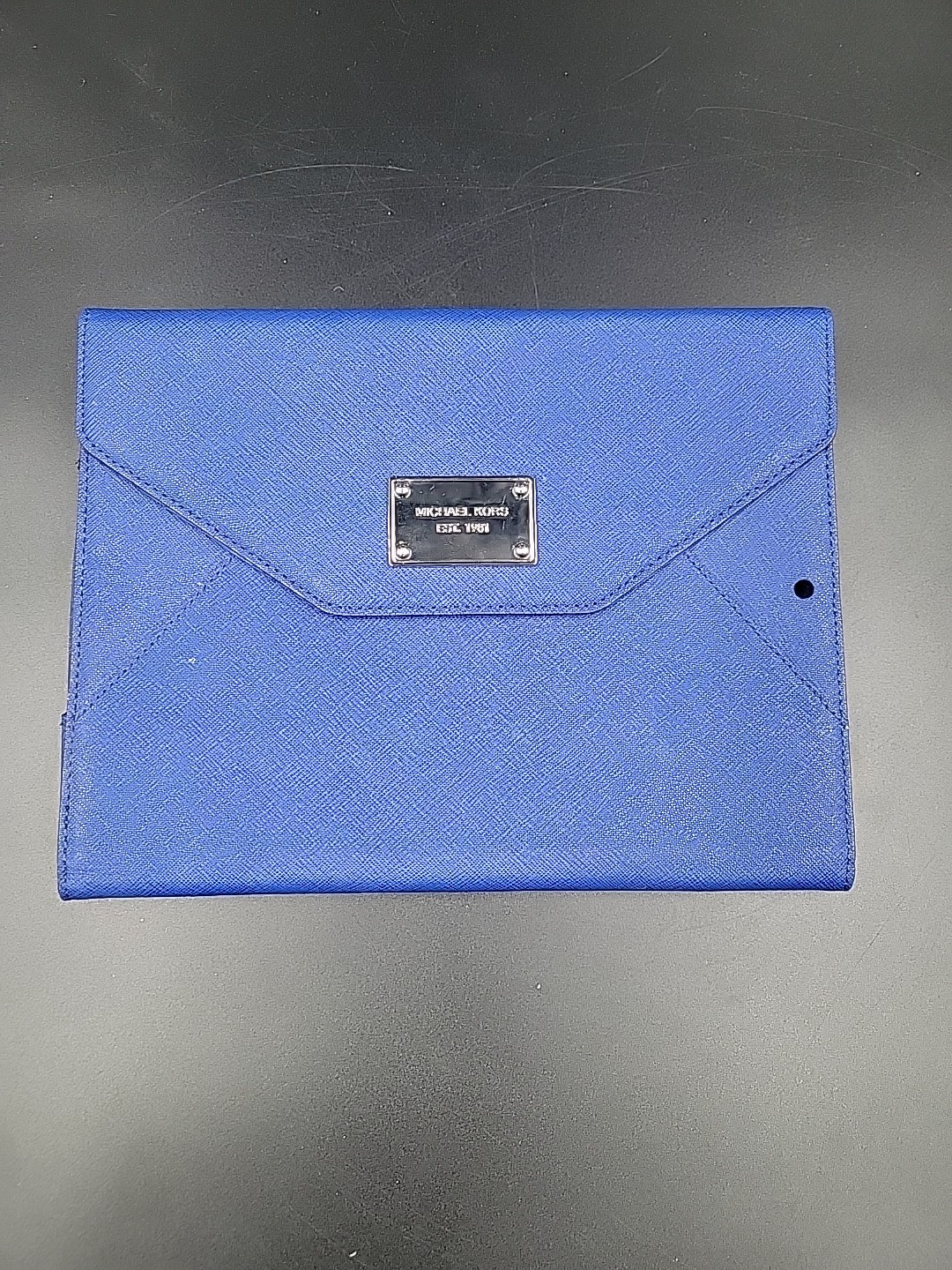 Michael Kors Blue iPad Tablet Cover Case Clutch Authentic EUC