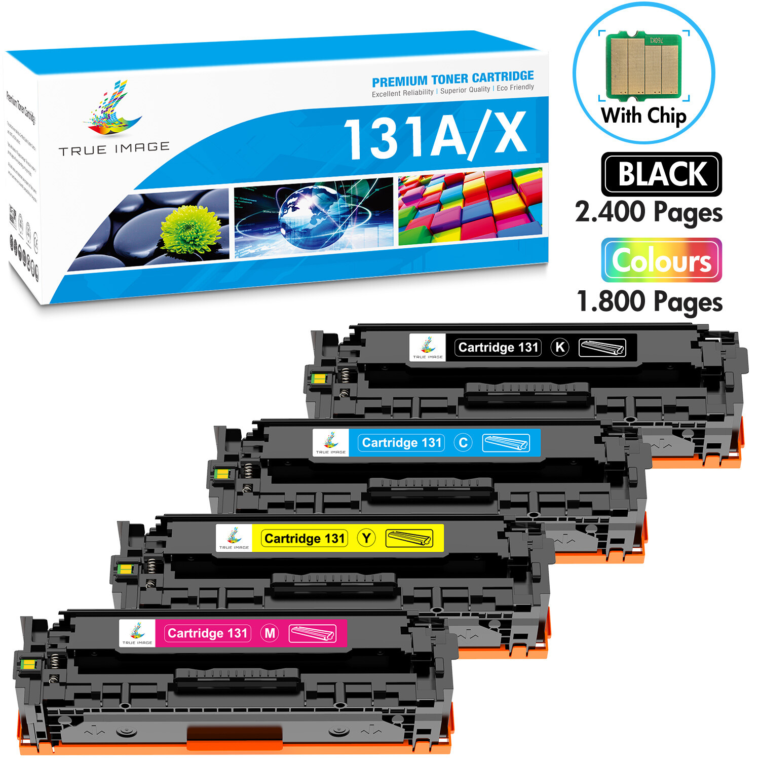 4PK High Yield CRG-131 C131 Toner For Canon 131 ImageCLASS LBP-7100CN LBP-7110CW