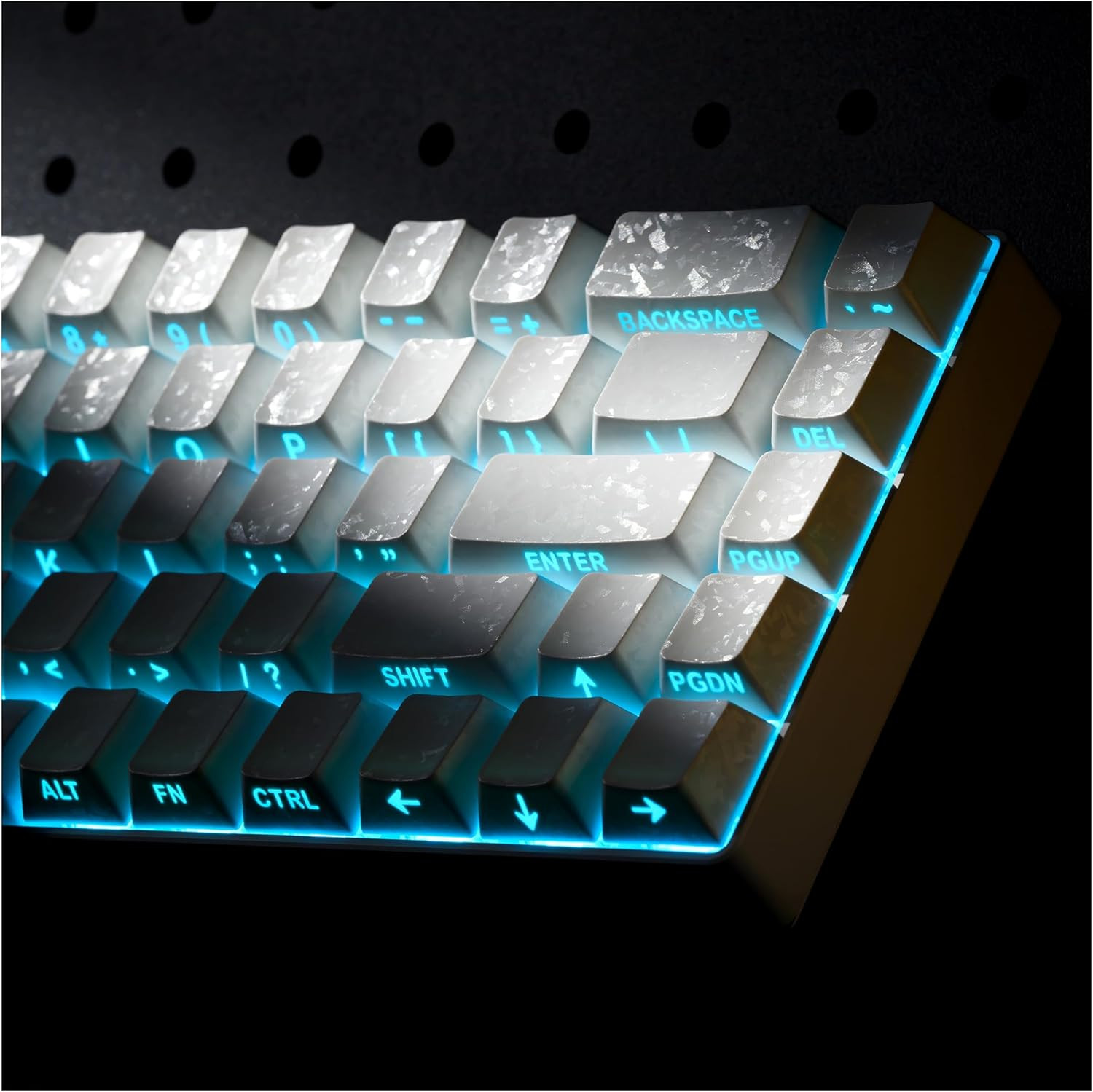 XVX White Shine through Keyboard Keycaps, Forged Carbon Texture Cherry Profile K