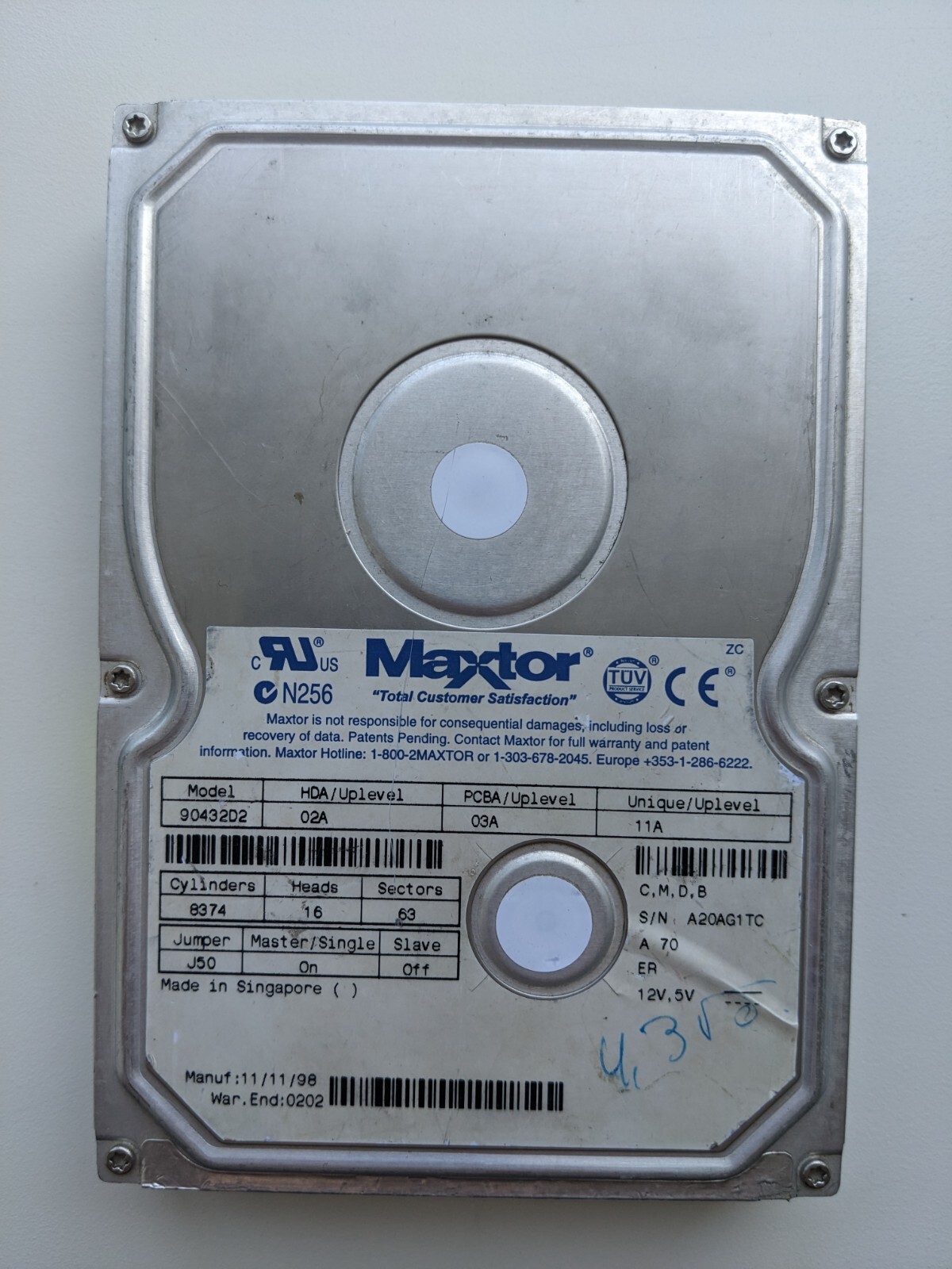 Maxtor 90432D2 4.3Gb IDE 3.5 HDD Hard Drive