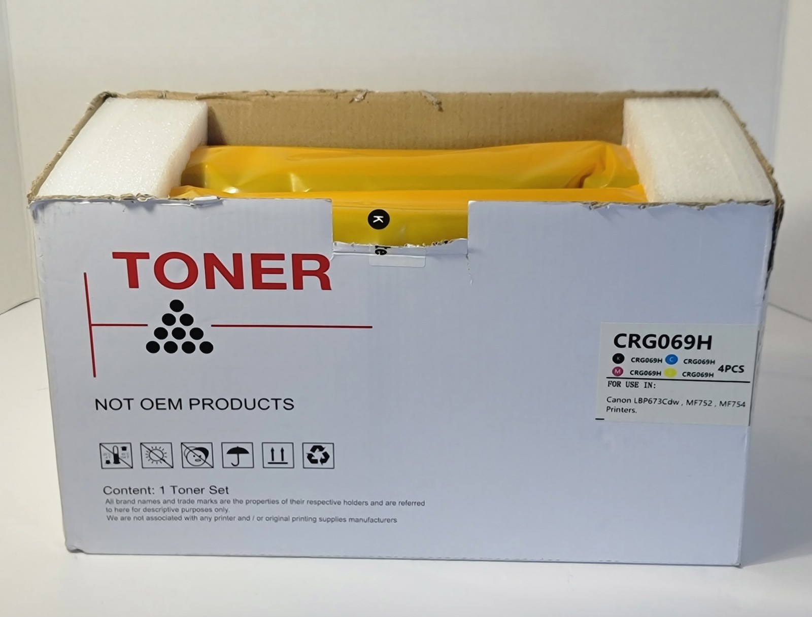 4PK CRG069H Compatible High Yield Toner Set for Canon LBP673Cdw MF752 MF754