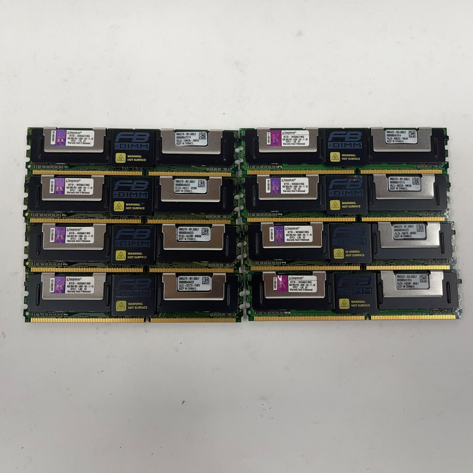 Kingston 32GB (8x4GB) PC2-5300F DDR2 667MHz FB-DIMM Server RAM *READ*