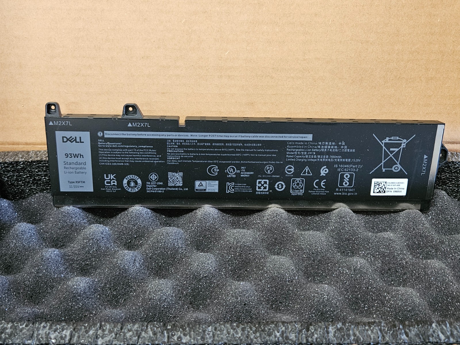 NEW GENUINE Dell Precision 7770 7670 6-Cell 93Wh Laptop Battery - X9FTM 965V4