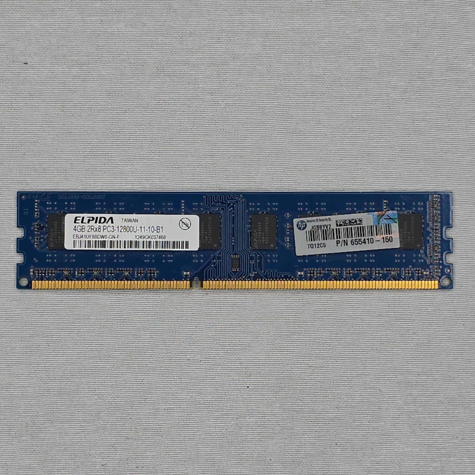 Elpida 4GB DDR3 SDRAM UDIMM PC3-12800U 240-Pin PC3-12800U-11-10-B1