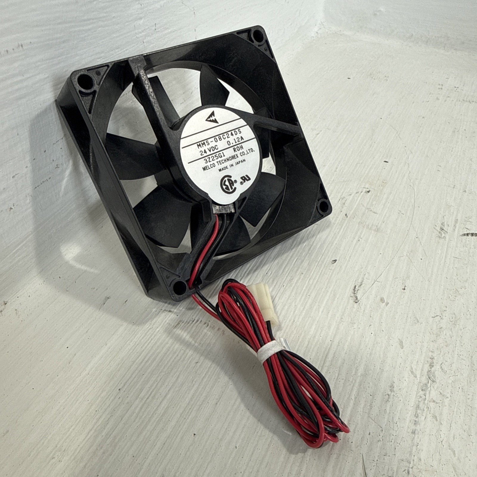 Melco Technorex MMS-08C24DS Motor Cooling Fan 24VDC 0.12A 3Z25G1 ROH 3-1/8”