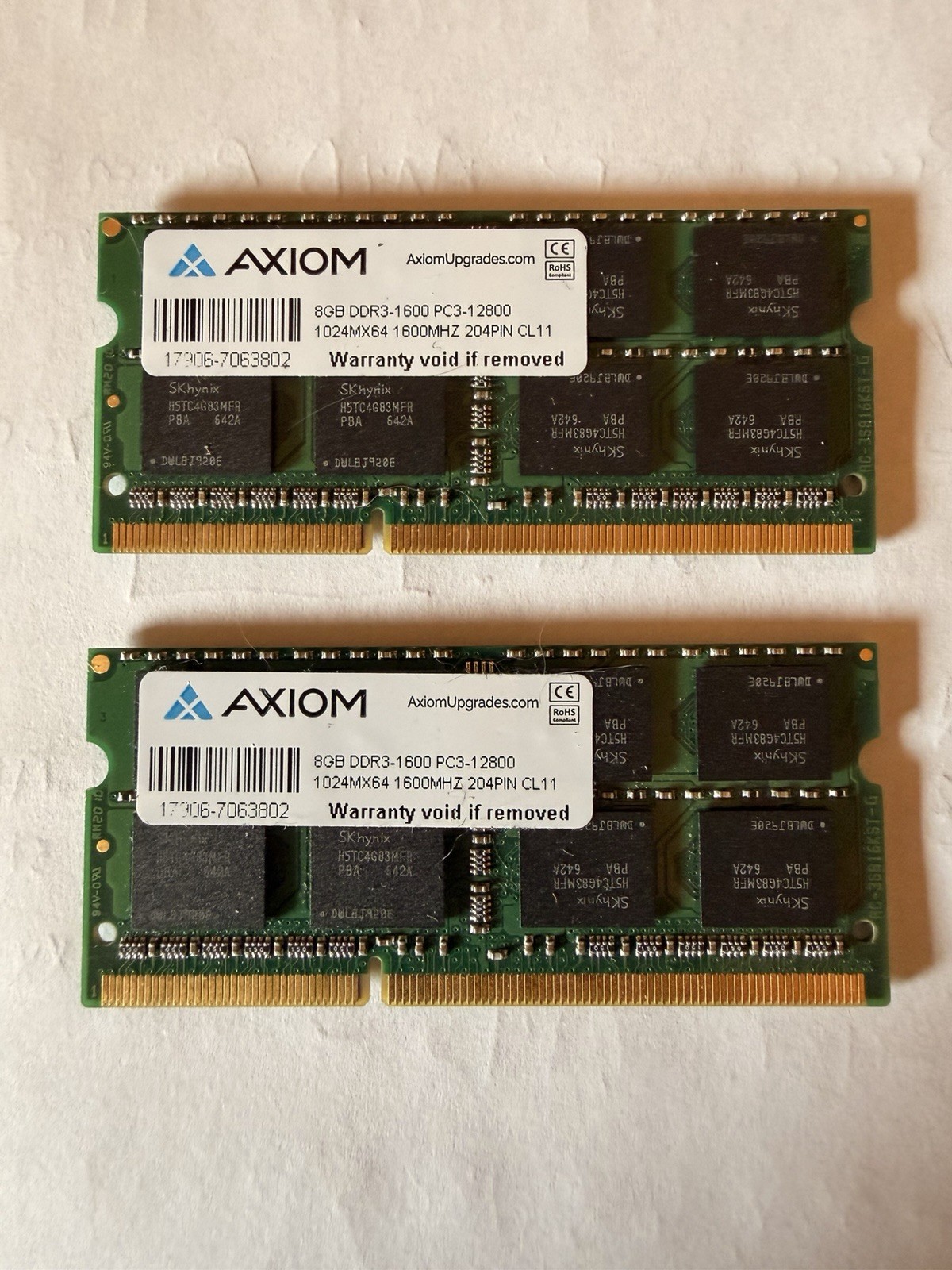 Axiom 16 GB DDR3-1600 PC3-12800 RAM (SO-DIMM) (2x 8GB)