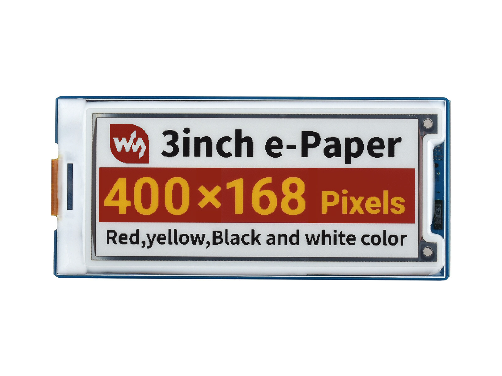 Waveshare 3 inch E-Paper Module 400 �� 168 Red/Yellow/Black/White Paper-like SPI