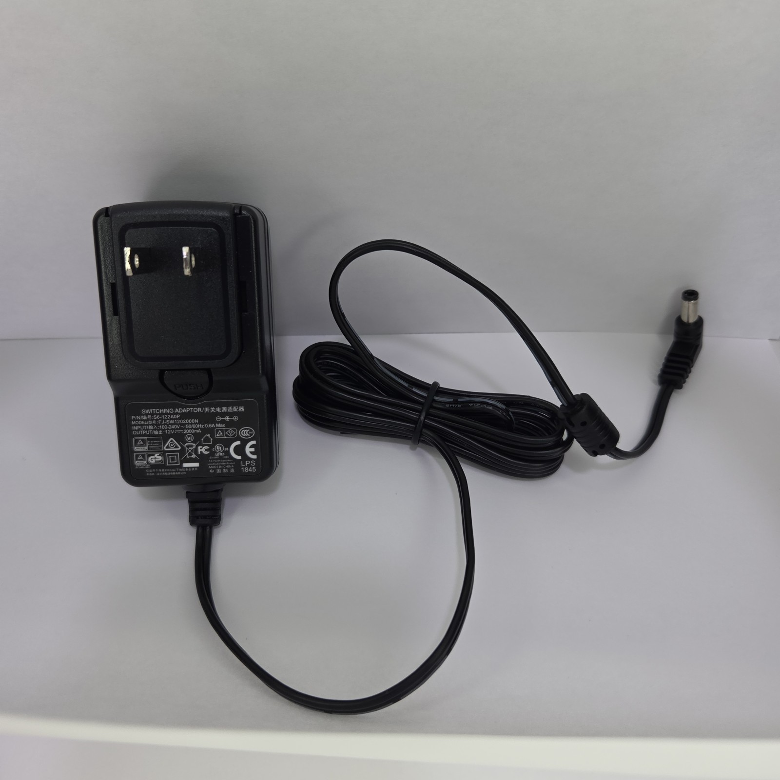 Shenzhen Fujia FJ-SW1202000N AC/DC Switching Power Adapter 12V 2A 2000mA OEM
