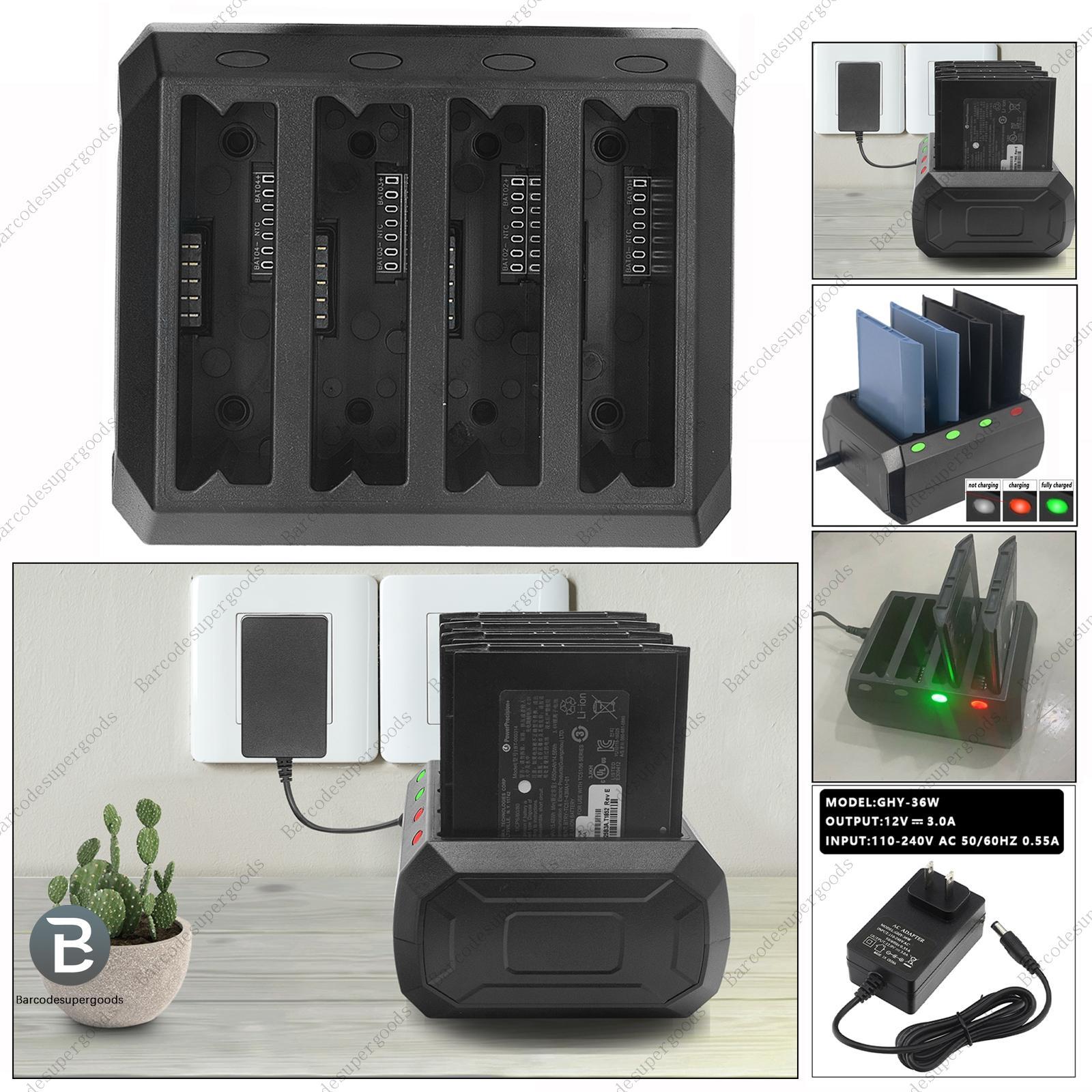 4-Slot Battery Charging Base For  Zebra Symbol TC51 TC56 TC52 TC57