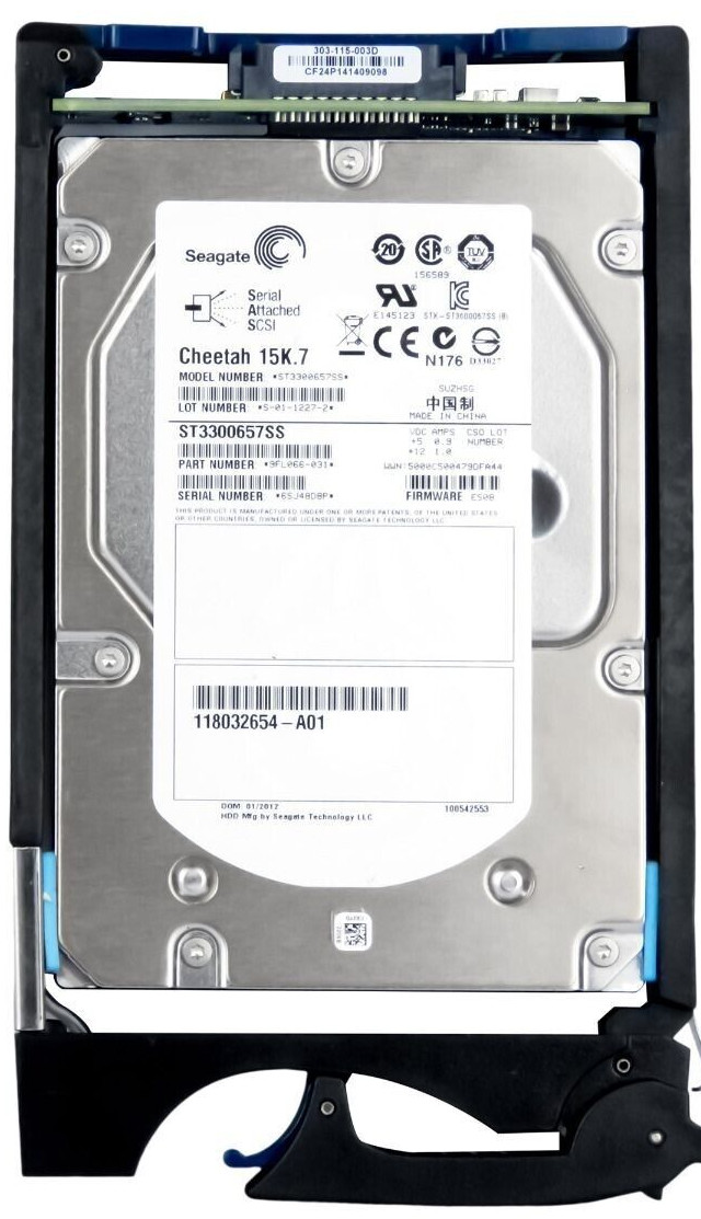HARD DRIVE EMC 118032654-A01 300GB 15K 16MB SAS2 005049273 ST3300657SS 3.5" inch